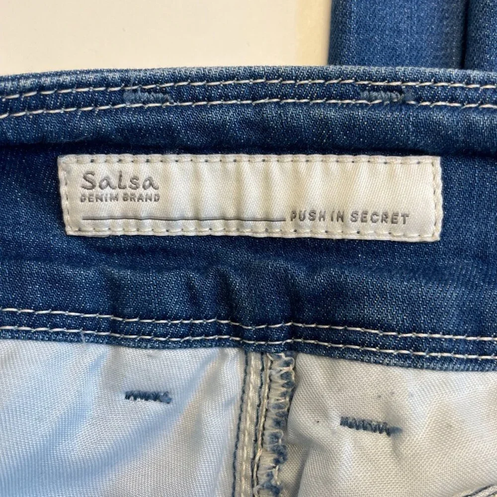 Salsa high waisted slim zip front denim jeans classic medium wash womens size 30 - Picture 9 of 11